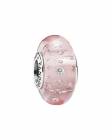 PANDORA Silver Pink Murano Glass Charm