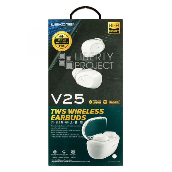 V 25. TWS Bluetooth гарнитура WK v4 BT 5.1.