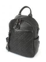 Рюкзак жен натуральная кожа OPI-8153, 1отд, 4внутр+4внеш/карм, черный 