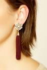 Faux Gem Tassel Drop Earrings