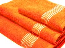 Набор махровых полотенец 3 шт оранжевый (набор 70х130+50х90+30х60)