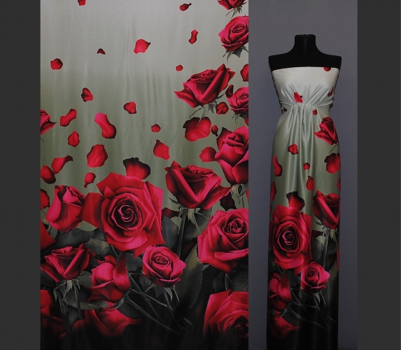 Ткань с розами для платья