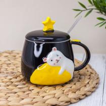 Кружка "Mouse with cheese", black (325 ml)
