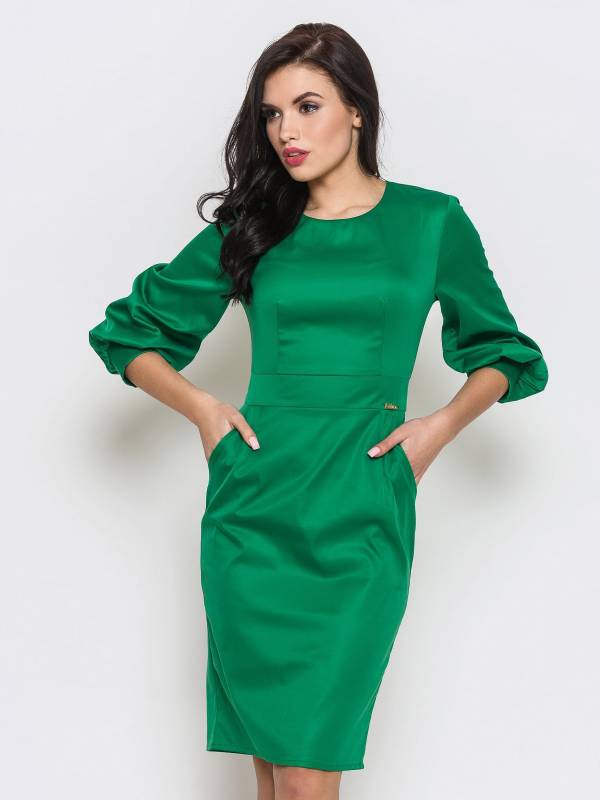 Зеленые платья для офиса