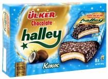 Шоколадное печенье с КОКОСОМ Ulker &quot;Halley&quot; (8шт/уп) 224 гр 1/12
