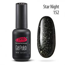 Гель-лак PNB 152 Star Night черный с золотым глиттером 8 мл 1152
