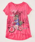 DKNY  Beet Root 'City Life' Bicycle V-Neck Tee - Toddler & Girls 