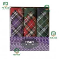 Платки носовые мужские подарочные упак 3шт. Пд71-8 Etnica collection (