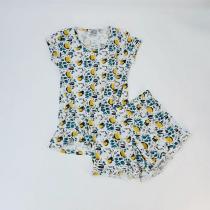 ЭКСПОРТ UNOTREE женская летняя хлопковая домашняя одежда, комплект из 2 предметов, женские топы с короткими рукавами, шорты, домашний пижамный комплект