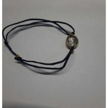 Черный браслет медальон с позолотой (Семистрельная) регулируемый ремеш