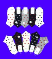 МИНИBS носки женские укороченные `Сердечки` арт. НЕ 03-7 5 шт.