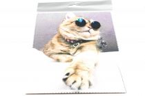 салфетка микрофибра кот в очках
