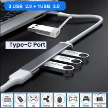 Адаптер Type-c + USB , 3 USB 2.0/ 1USB 3.0