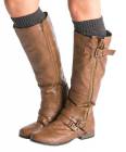 CoziBear Boutique  Charcoal Cable-Knit Boot Cuffs 