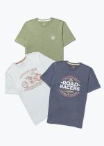  3 Pack Racer Print T-Shirts