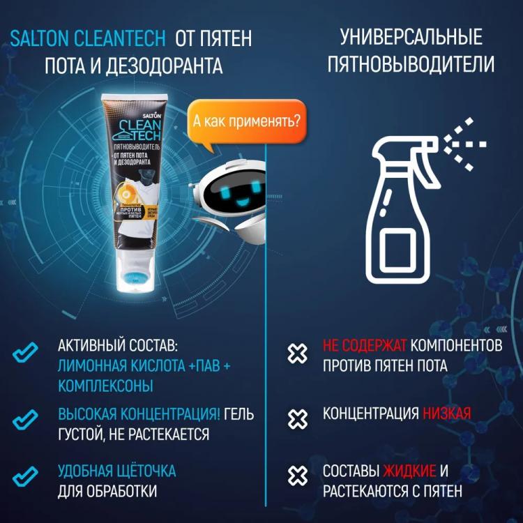 Пятновыводитель от пота. Salton cleantech пятновыводитель от пятен пота и дезодоранта. Салтон салфетки против пятен. Salton cleantech пятновыводитель от пятен пота и дезодоранта 120. Пятновыводитель salton отзывы.