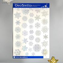 Наклейки Decoretto "Сверкающие снежинки" 35х50 см