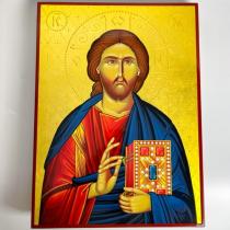 Икона "Спаситель" рукописная (30х40 см), Святая гора Афон, Г