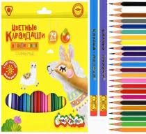 Набор цветных карандашей 24 цвета стираемые, с ластиком, трехгранные, 
