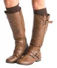 CoziBear Boutique  Brown Cable-Knit Boot Cuffs 