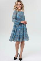 Платье женское 5980/31/Бирюзово-голубой, бежевый
