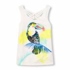 Girls Sleeveless Embellished Graphic Cross-Back Tank Top End of Produc
