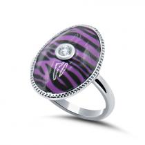 Серебряное кольцо с эмалью и куб.цирконием