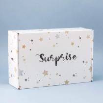 Коробка складная подарочная "Surprise", white (28х18,5х9,5 с