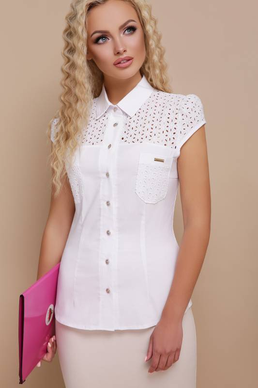 Блузка с коротким белая