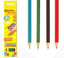 Набор акварельных цветных карандашей 6 цветов, шестигранные, дерево, 3