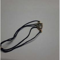 Черный браслет медальон с позолотой (Архангел Михаил) регулируемый рем