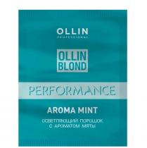 Осветляющий порошок белого цвета с ароматом мяты Performance OLLIN 30 