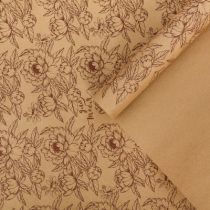 Бумага крафтовая бурая в рулоне «Цветы», 0.68 × 8 м