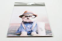 салфетка микрофибра собака в очках и шляпе