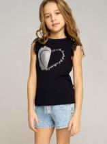Черная футболка для девочки PlayToday Tween 12221232