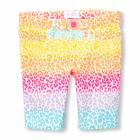 Girls Rainbow Leopard Print Skimmer Shorts