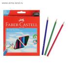 Карандаши 24 цвета Faber-Castell Eco трёхгранные с точилкой, картонная